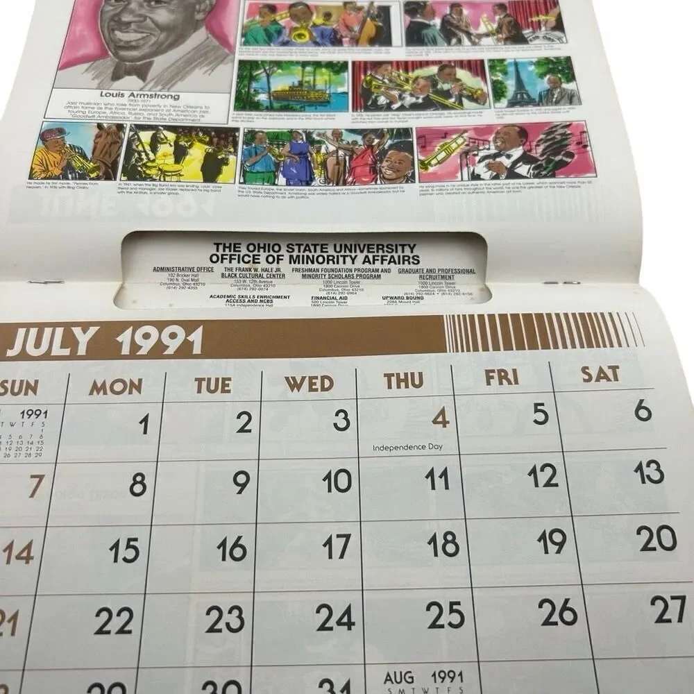 THE AFRO-AMERICAN HISTORICAL CALENDAR - 1991 Advertising Calendar Ohio State